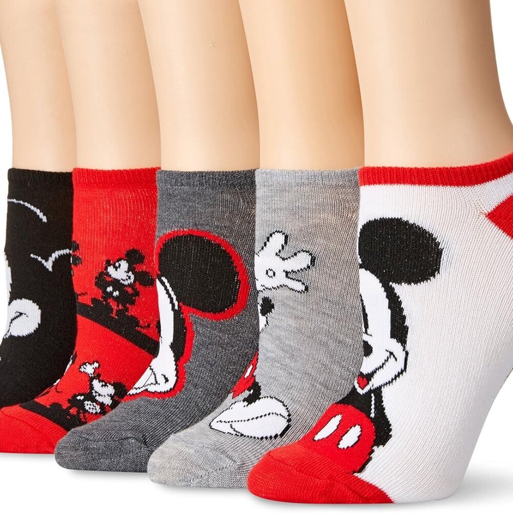 Women's Mickey Mouse 5 Pack No Show Socks